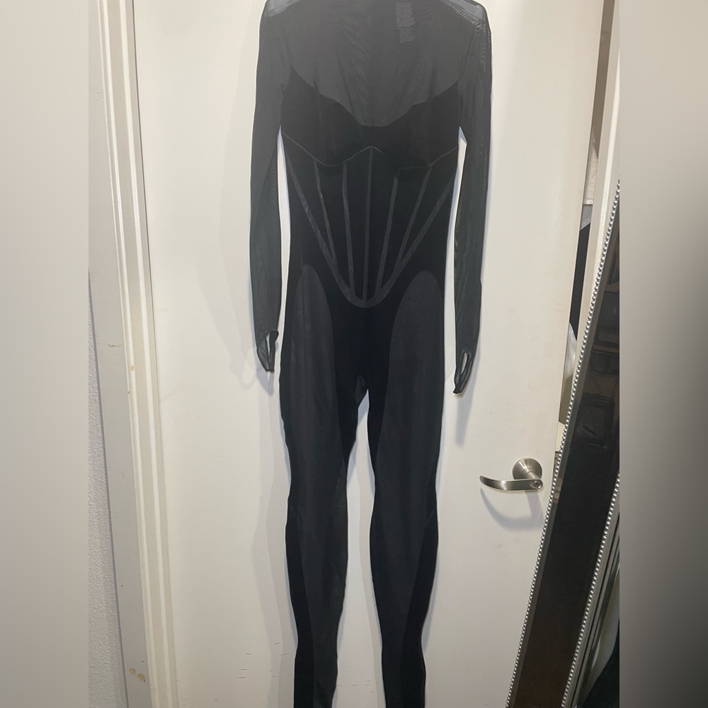 Mugler Black Sheer Jumpsuit - Picture 5 of 15